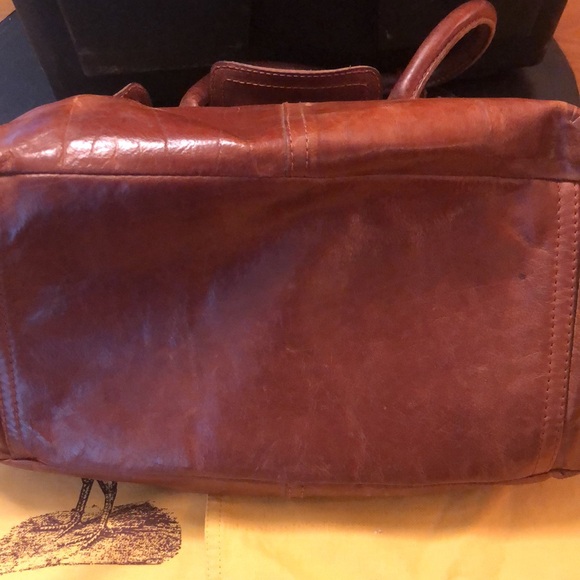 Frye Brown Leather Bag/Satchel 
13"wide x 6"deep across bottom x 10" high - Picture 9 of 16